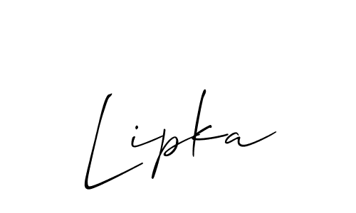 Make a beautiful signature design for name Lipka. With this signature (Allison_Script) style, you can create a handwritten signature for free. Lipka signature style 2 images and pictures png