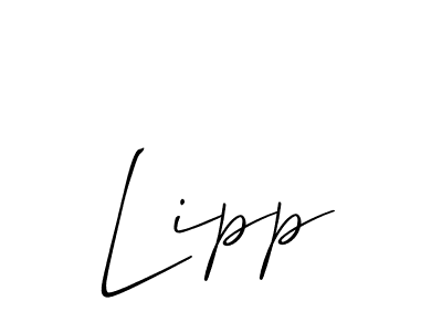 Lipp stylish signature style. Best Handwritten Sign (Allison_Script) for my name. Handwritten Signature Collection Ideas for my name Lipp. Lipp signature style 2 images and pictures png