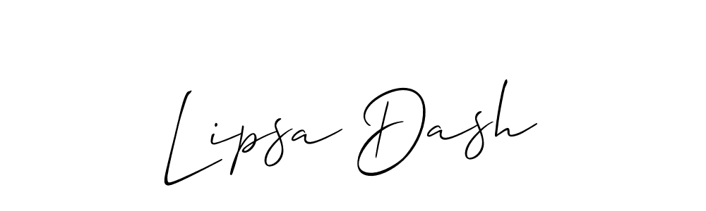 The best way (Allison_Script) to make a short signature is to pick only two or three words in your name. The name Lipsa Dash include a total of six letters. For converting this name. Lipsa Dash signature style 2 images and pictures png