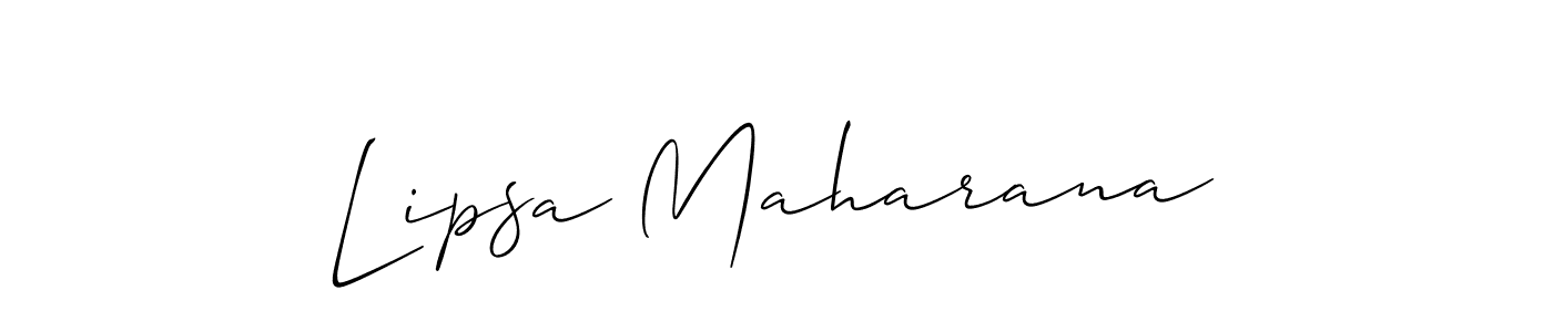 Allison_Script is a professional signature style that is perfect for those who want to add a touch of class to their signature. It is also a great choice for those who want to make their signature more unique. Get Lipsa Maharana name to fancy signature for free. Lipsa Maharana signature style 2 images and pictures png