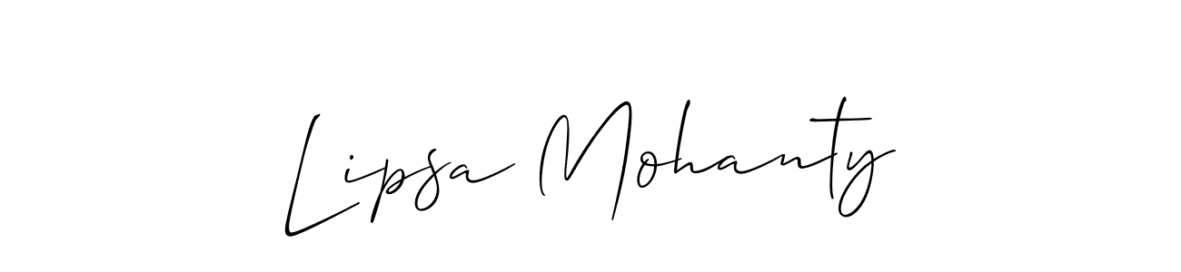 Create a beautiful signature design for name Lipsa Mohanty. With this signature (Allison_Script) fonts, you can make a handwritten signature for free. Lipsa Mohanty signature style 2 images and pictures png