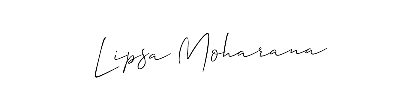 Allison_Script is a professional signature style that is perfect for those who want to add a touch of class to their signature. It is also a great choice for those who want to make their signature more unique. Get Lipsa Moharana name to fancy signature for free. Lipsa Moharana signature style 2 images and pictures png