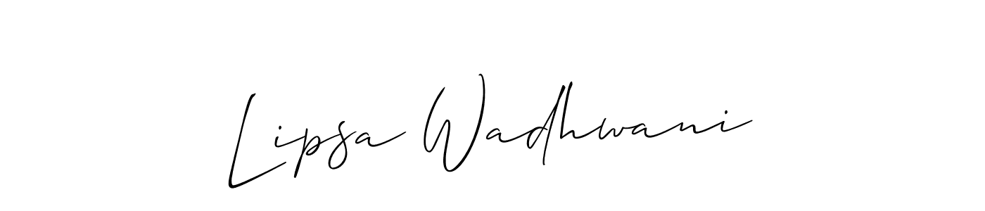 Similarly Allison_Script is the best handwritten signature design. Signature creator online .You can use it as an online autograph creator for name Lipsa Wadhwani. Lipsa Wadhwani signature style 2 images and pictures png