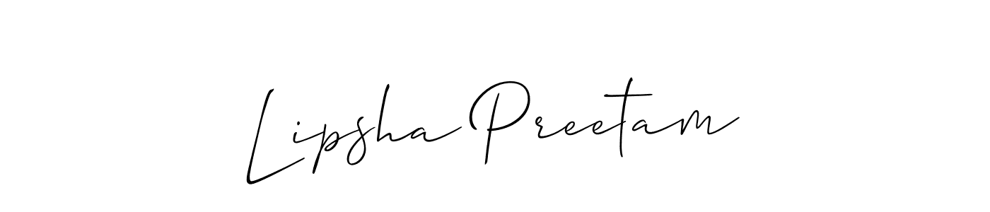 Make a beautiful signature design for name Lipsha Preetam. With this signature (Allison_Script) style, you can create a handwritten signature for free. Lipsha Preetam signature style 2 images and pictures png