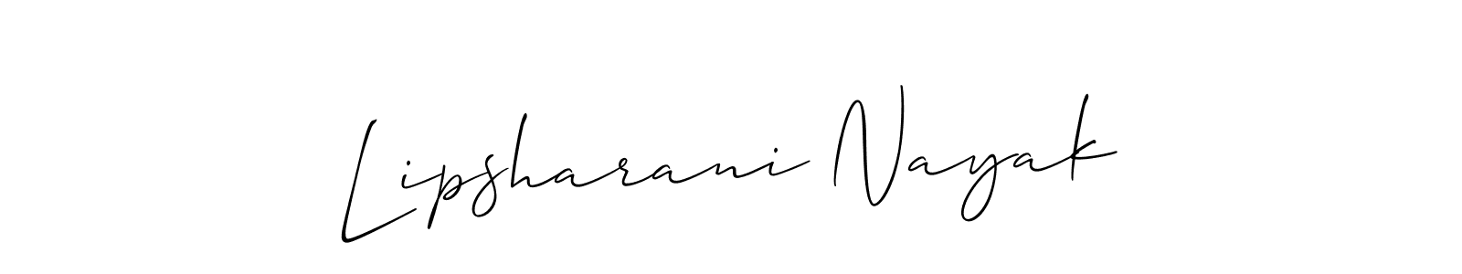 Design your own signature with our free online signature maker. With this signature software, you can create a handwritten (Allison_Script) signature for name Lipsharani Nayak. Lipsharani Nayak signature style 2 images and pictures png