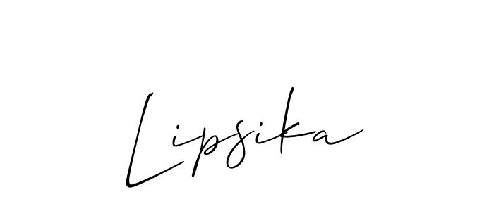 Similarly Allison_Script is the best handwritten signature design. Signature creator online .You can use it as an online autograph creator for name Lipsika. Lipsika signature style 2 images and pictures png