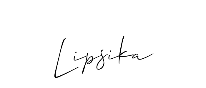 Create a beautiful signature design for name Lipsika. With this signature (Allison_Script) fonts, you can make a handwritten signature for free. Lipsika signature style 2 images and pictures png