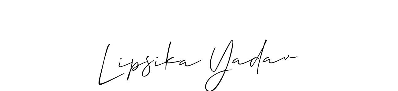 Make a beautiful signature design for name Lipsika Yadav. With this signature (Allison_Script) style, you can create a handwritten signature for free. Lipsika Yadav signature style 2 images and pictures png
