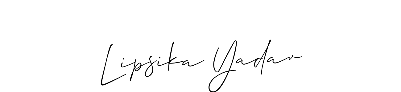 Make a beautiful signature design for name Lipsika Yadav. With this signature (Allison_Script) style, you can create a handwritten signature for free. Lipsika Yadav signature style 2 images and pictures png