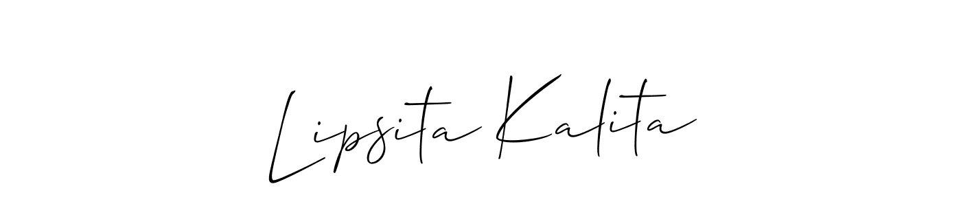 You should practise on your own different ways (Allison_Script) to write your name (Lipsita Kalita) in signature. don't let someone else do it for you. Lipsita Kalita signature style 2 images and pictures png