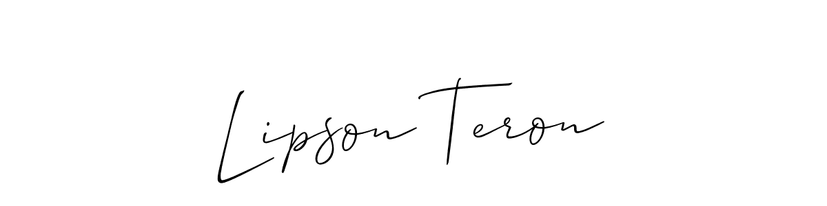 Also You can easily find your signature by using the search form. We will create Lipson Teron name handwritten signature images for you free of cost using Allison_Script sign style. Lipson Teron signature style 2 images and pictures png