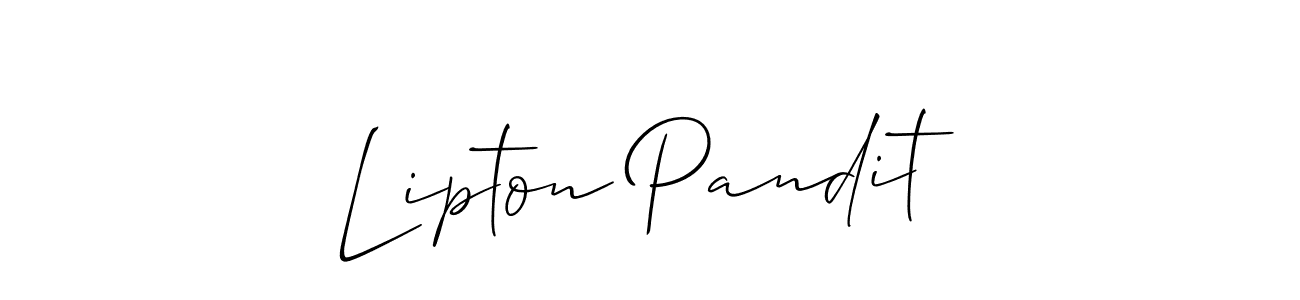 Lipton Pandit stylish signature style. Best Handwritten Sign (Allison_Script) for my name. Handwritten Signature Collection Ideas for my name Lipton Pandit. Lipton Pandit signature style 2 images and pictures png