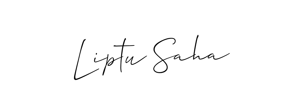 Make a beautiful signature design for name Liptu Saha. With this signature (Allison_Script) style, you can create a handwritten signature for free. Liptu Saha signature style 2 images and pictures png