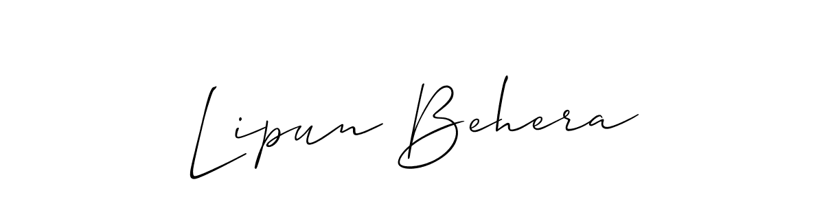 if you are searching for the best signature style for your name Lipun Behera. so please give up your signature search. here we have designed multiple signature styles  using Allison_Script. Lipun Behera signature style 2 images and pictures png