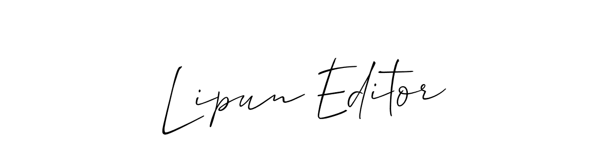 Check out images of Autograph of Lipun Editor name. Actor Lipun Editor Signature Style. Allison_Script is a professional sign style online. Lipun Editor signature style 2 images and pictures png