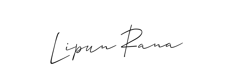 This is the best signature style for the Lipun Rana name. Also you like these signature font (Allison_Script). Mix name signature. Lipun Rana signature style 2 images and pictures png