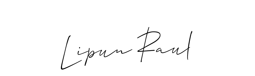 if you are searching for the best signature style for your name Lipun Raul. so please give up your signature search. here we have designed multiple signature styles  using Allison_Script. Lipun Raul signature style 2 images and pictures png