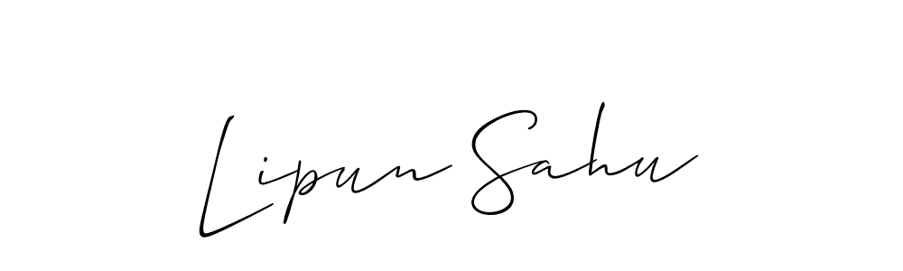 if you are searching for the best signature style for your name Lipun Sahu. so please give up your signature search. here we have designed multiple signature styles  using Allison_Script. Lipun Sahu signature style 2 images and pictures png