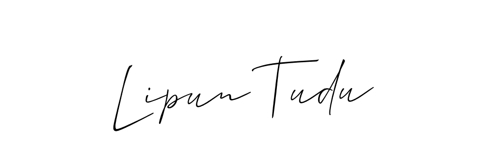 Similarly Allison_Script is the best handwritten signature design. Signature creator online .You can use it as an online autograph creator for name Lipun Tudu. Lipun Tudu signature style 2 images and pictures png