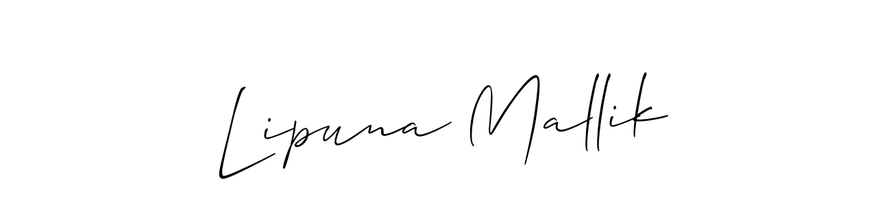 Create a beautiful signature design for name Lipuna Mallik. With this signature (Allison_Script) fonts, you can make a handwritten signature for free. Lipuna Mallik signature style 2 images and pictures png