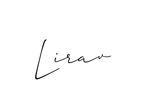 How to make Lirav signature? Allison_Script is a professional autograph style. Create handwritten signature for Lirav name. Lirav signature style 2 images and pictures png