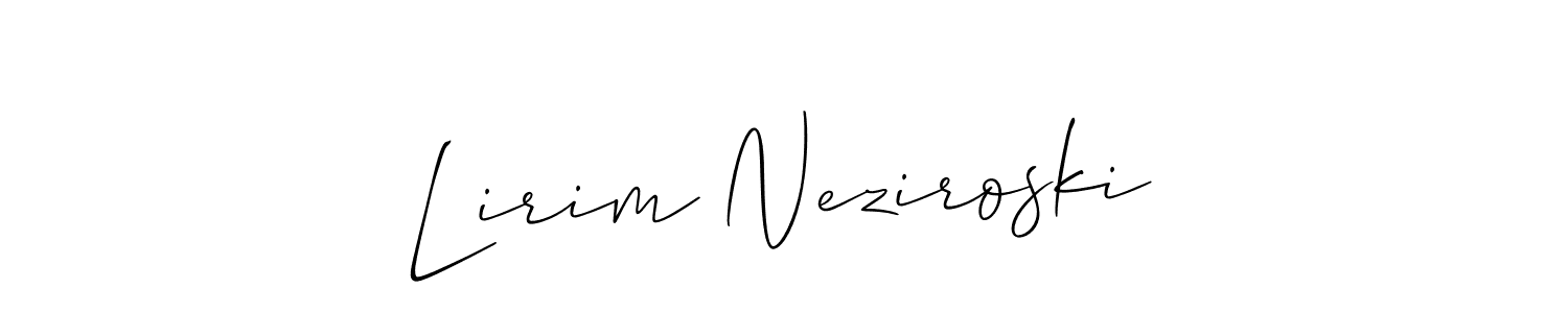 Make a short Lirim Neziroski signature style. Manage your documents anywhere anytime using Allison_Script. Create and add eSignatures, submit forms, share and send files easily. Lirim Neziroski signature style 2 images and pictures png