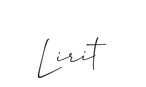 It looks lik you need a new signature style for name Lirit. Design unique handwritten (Allison_Script) signature with our free signature maker in just a few clicks. Lirit signature style 2 images and pictures png