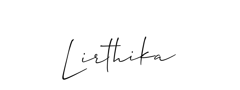 You can use this online signature creator to create a handwritten signature for the name Lirthika. This is the best online autograph maker. Lirthika signature style 2 images and pictures png