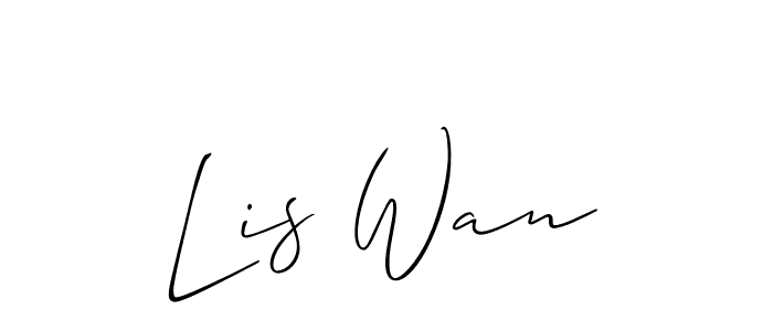 The best way (Allison_Script) to make a short signature is to pick only two or three words in your name. The name Lis Wan include a total of six letters. For converting this name. Lis Wan signature style 2 images and pictures png