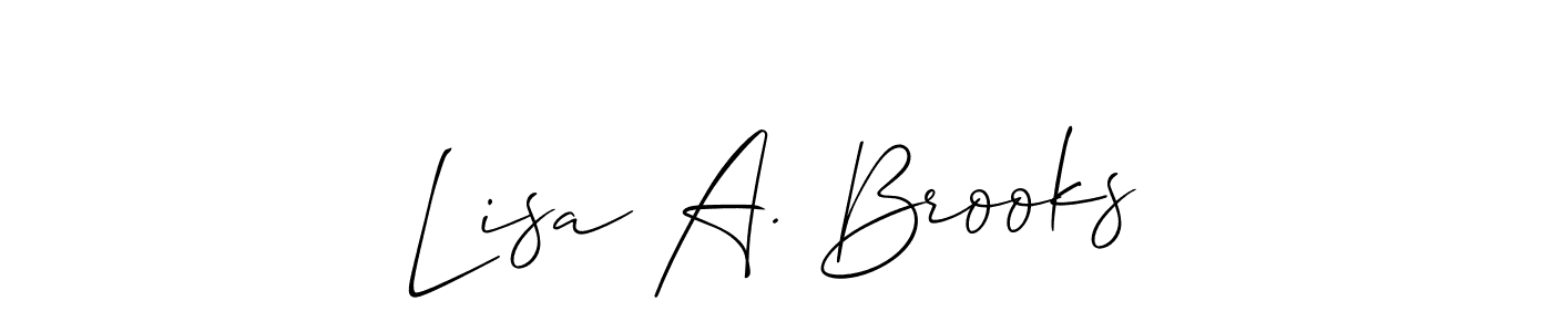 if you are searching for the best signature style for your name Lisa A. Brooks. so please give up your signature search. here we have designed multiple signature styles  using Allison_Script. Lisa A. Brooks signature style 2 images and pictures png