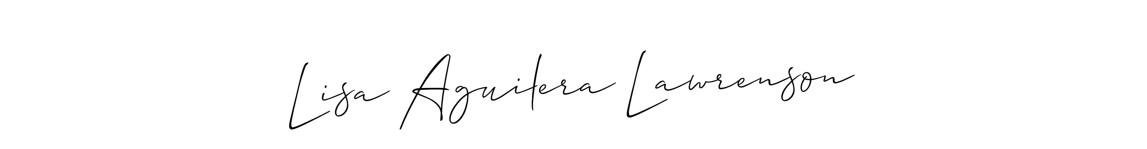 Similarly Allison_Script is the best handwritten signature design. Signature creator online .You can use it as an online autograph creator for name Lisa Aguilera Lawrenson. Lisa Aguilera Lawrenson signature style 2 images and pictures png