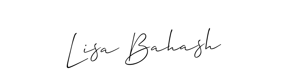 Use a signature maker to create a handwritten signature online. With this signature software, you can design (Allison_Script) your own signature for name Lisa Bahash. Lisa Bahash signature style 2 images and pictures png