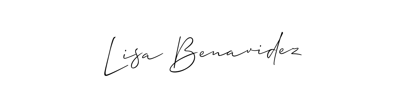 Make a short Lisa Benavidez signature style. Manage your documents anywhere anytime using Allison_Script. Create and add eSignatures, submit forms, share and send files easily. Lisa Benavidez signature style 2 images and pictures png