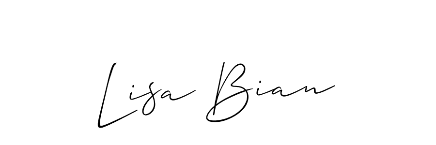 It looks lik you need a new signature style for name Lisa Bian. Design unique handwritten (Allison_Script) signature with our free signature maker in just a few clicks. Lisa Bian signature style 2 images and pictures png