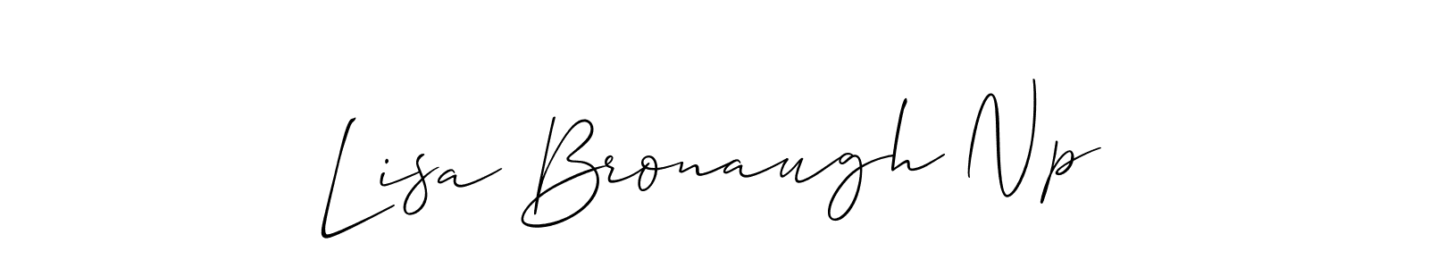 How to make Lisa Bronaugh Np signature? Allison_Script is a professional autograph style. Create handwritten signature for Lisa Bronaugh Np name. Lisa Bronaugh Np signature style 2 images and pictures png