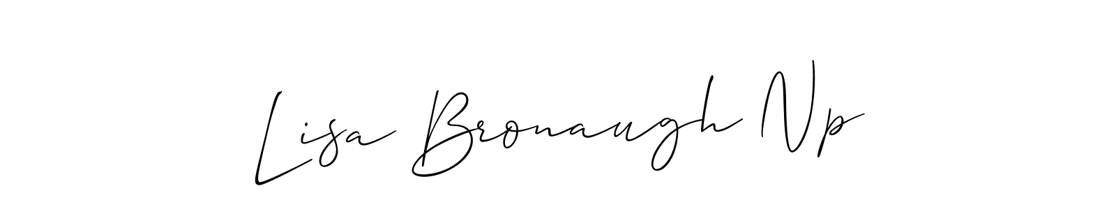 Design your own signature with our free online signature maker. With this signature software, you can create a handwritten (Allison_Script) signature for name Lisa Bronaugh Np. Lisa Bronaugh Np signature style 2 images and pictures png