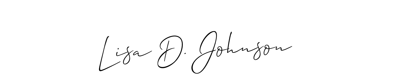 Allison_Script is a professional signature style that is perfect for those who want to add a touch of class to their signature. It is also a great choice for those who want to make their signature more unique. Get Lisa D. Johnson name to fancy signature for free. Lisa D. Johnson signature style 2 images and pictures png