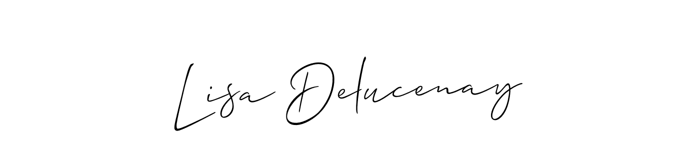 Check out images of Autograph of Lisa Delucenay name. Actor Lisa Delucenay Signature Style. Allison_Script is a professional sign style online. Lisa Delucenay signature style 2 images and pictures png