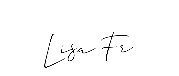How to make Lisa Fr name signature. Use Allison_Script style for creating short signs online. This is the latest handwritten sign. Lisa Fr signature style 2 images and pictures png