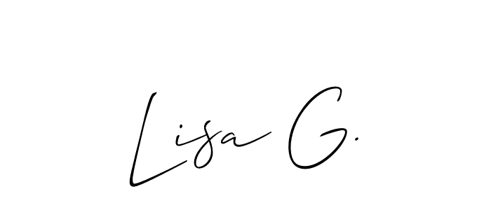 Make a beautiful signature design for name Lisa G.. With this signature (Allison_Script) style, you can create a handwritten signature for free. Lisa G. signature style 2 images and pictures png