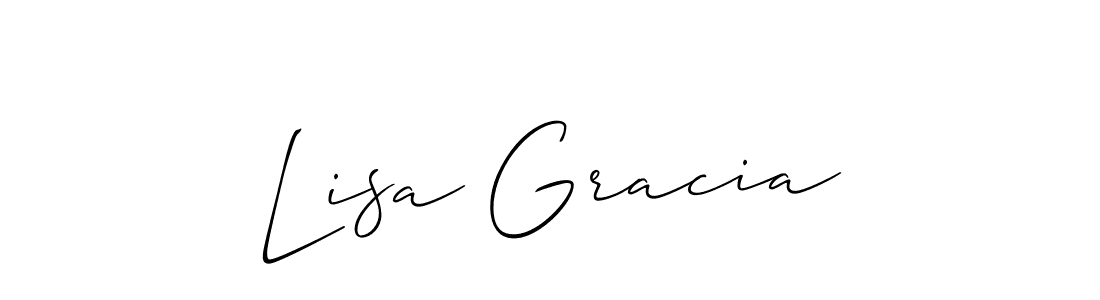 Lisa Gracia stylish signature style. Best Handwritten Sign (Allison_Script) for my name. Handwritten Signature Collection Ideas for my name Lisa Gracia. Lisa Gracia signature style 2 images and pictures png