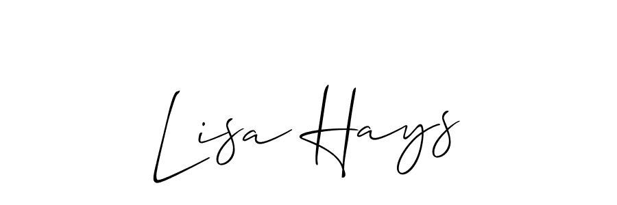 How to make Lisa Hays name signature. Use Allison_Script style for creating short signs online. This is the latest handwritten sign. Lisa Hays signature style 2 images and pictures png