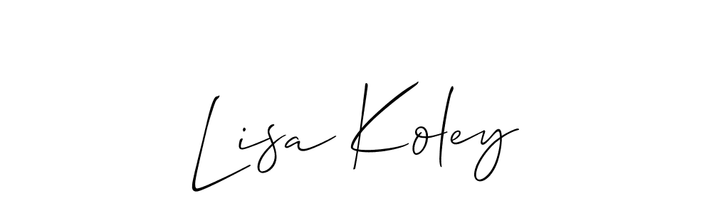 Make a beautiful signature design for name Lisa Koley. With this signature (Allison_Script) style, you can create a handwritten signature for free. Lisa Koley signature style 2 images and pictures png