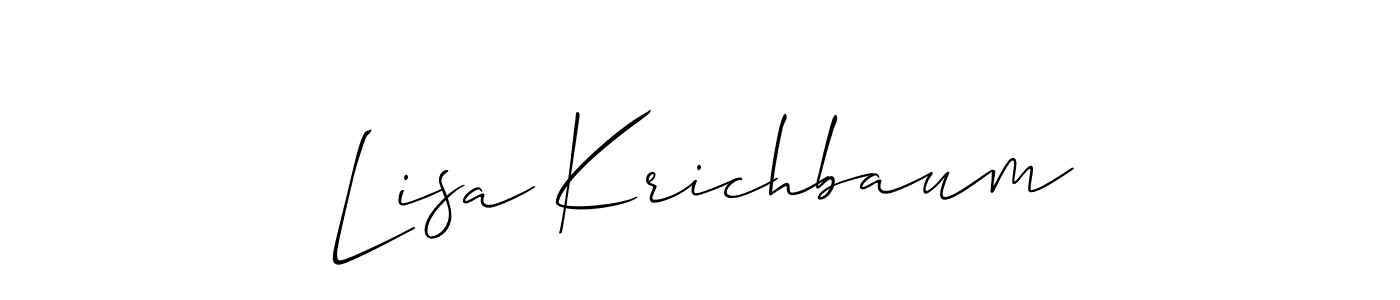 Design your own signature with our free online signature maker. With this signature software, you can create a handwritten (Allison_Script) signature for name Lisa Krichbaum. Lisa Krichbaum signature style 2 images and pictures png