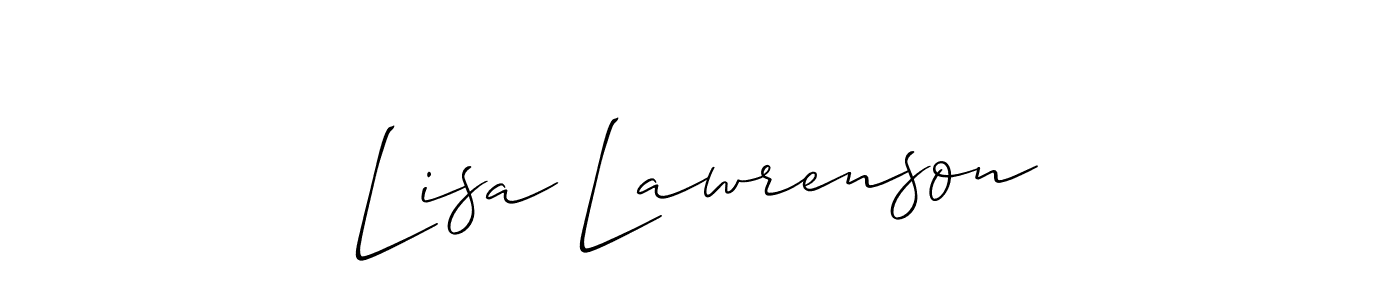 You should practise on your own different ways (Allison_Script) to write your name (Lisa Lawrenson) in signature. don't let someone else do it for you. Lisa Lawrenson signature style 2 images and pictures png