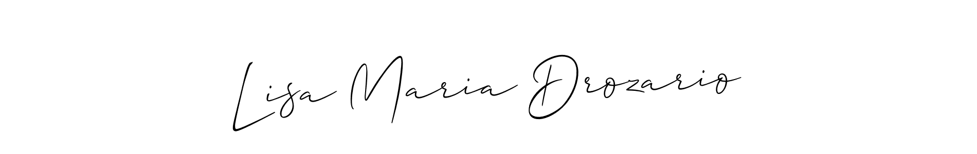 How to make Lisa Maria Drozario name signature. Use Allison_Script style for creating short signs online. This is the latest handwritten sign. Lisa Maria Drozario signature style 2 images and pictures png