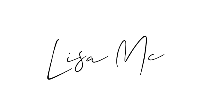 Lisa Mc stylish signature style. Best Handwritten Sign (Allison_Script) for my name. Handwritten Signature Collection Ideas for my name Lisa Mc. Lisa Mc signature style 2 images and pictures png