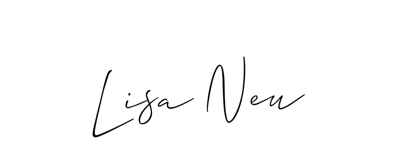 You should practise on your own different ways (Allison_Script) to write your name (Lisa Neu) in signature. don't let someone else do it for you. Lisa Neu signature style 2 images and pictures png