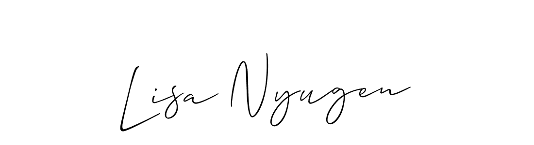 Use a signature maker to create a handwritten signature online. With this signature software, you can design (Allison_Script) your own signature for name Lisa Nyugen. Lisa Nyugen signature style 2 images and pictures png