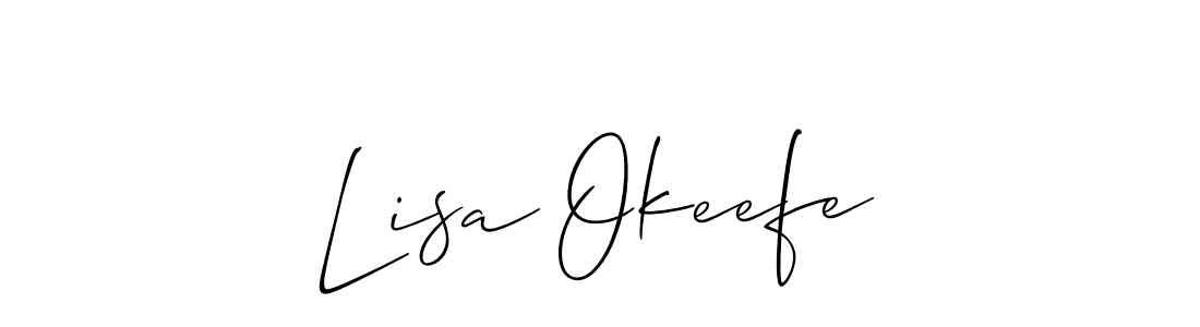 The best way (Allison_Script) to make a short signature is to pick only two or three words in your name. The name Lisa Okeefe include a total of six letters. For converting this name. Lisa Okeefe signature style 2 images and pictures png